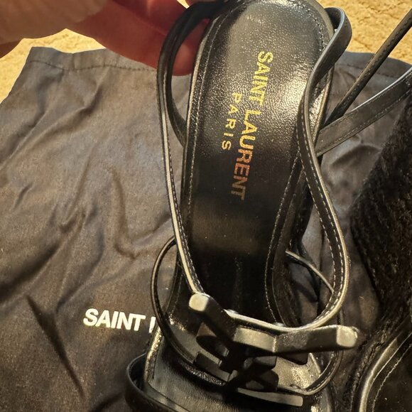 SAINT LAURENT Women's Cassandra Wedge Espadrilles w/Box and dust bags sz 36.5 - Picture 4 of 10